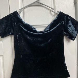 forever 21 velvet navy blue top size medium